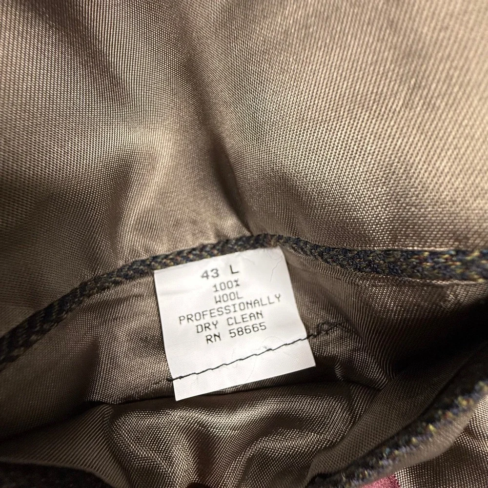 Nordstrom Mens Brown Herringbone Wool Windowpane Sport Coat Blazer Tailored USA